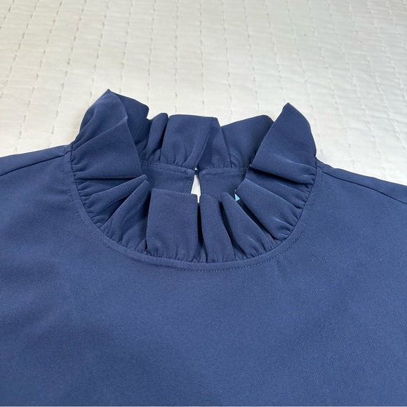 Draper James  Navy Long Sleeve Lindsay Shift Mini Dress - Picture 7 of 16